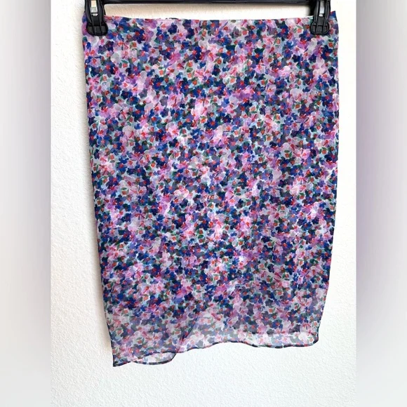 Veronica Beard Spencer Floral Silk Chiffon Ruched Tiered Mini Skirt Size 4 - Picture 5 of 11